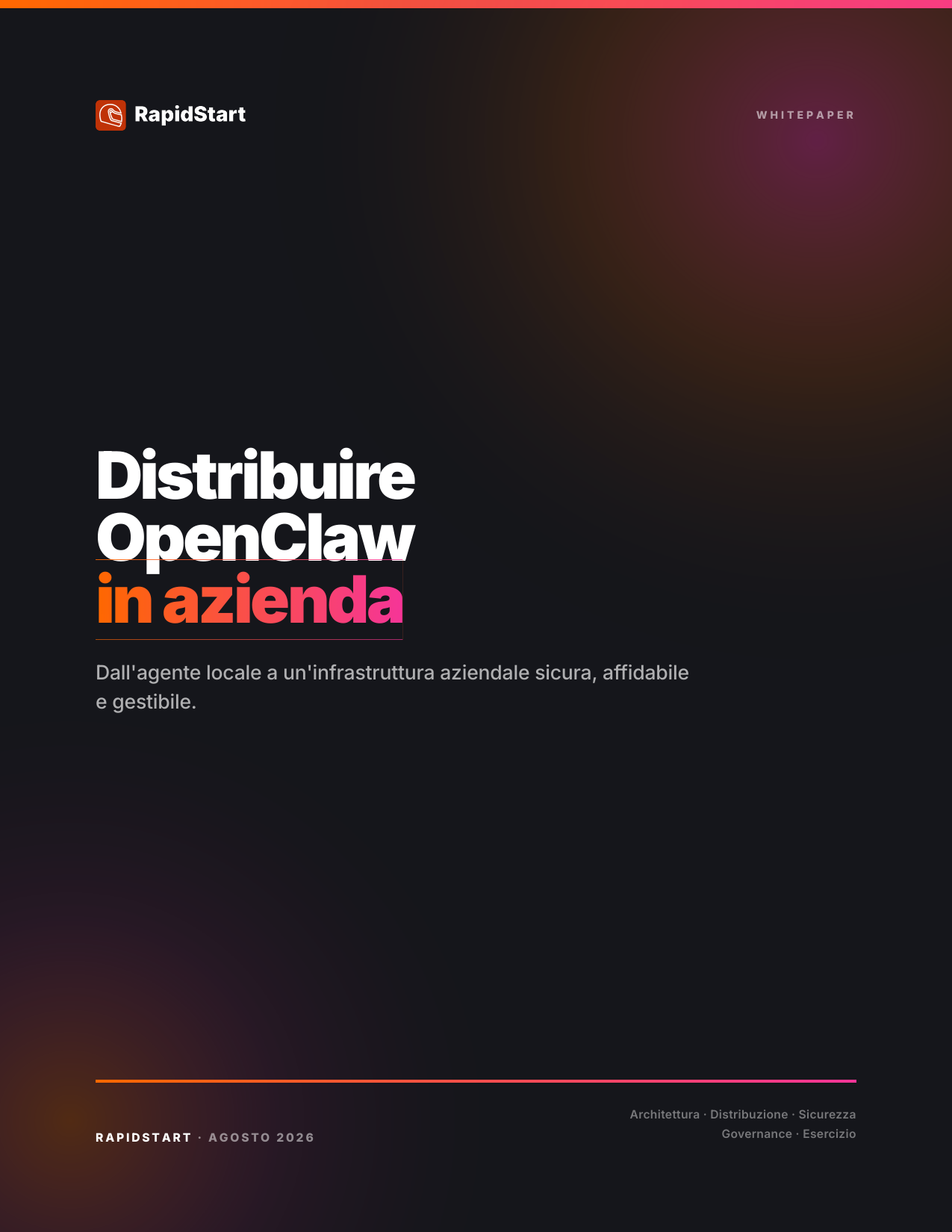 Copertina del whitepaper Distribuire OpenClaw per le aziende