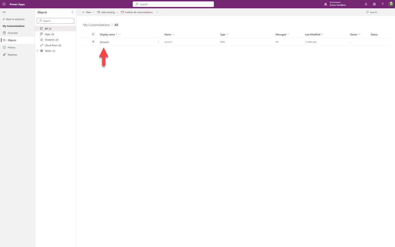 Select RapidStart Account form and click Add
