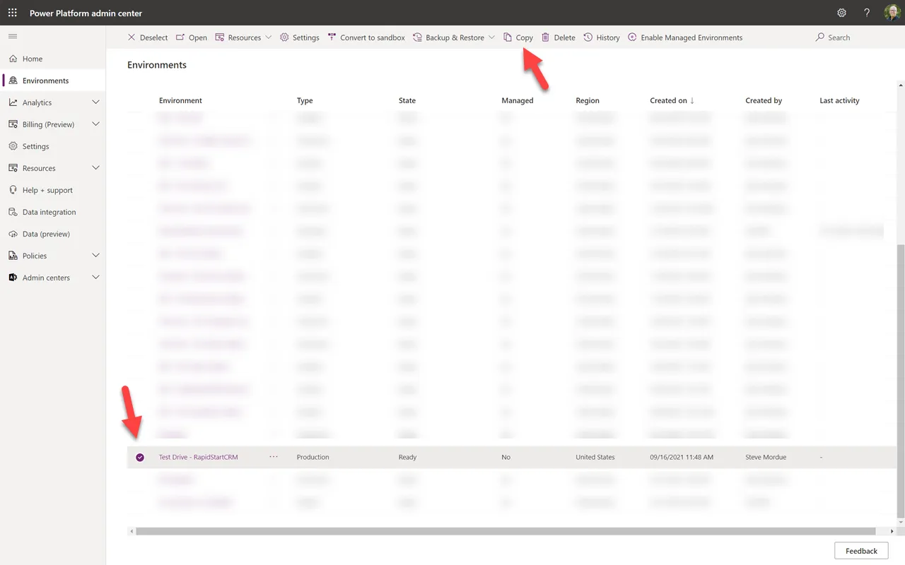 Sandbox-miljö skapad