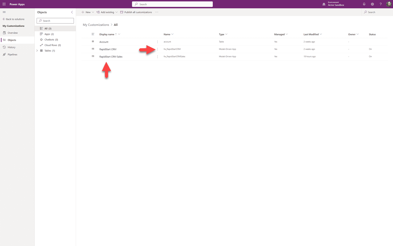Válassza ki mindkét RapidStart CRM alkalmazást, majd kattintson az Add gombra