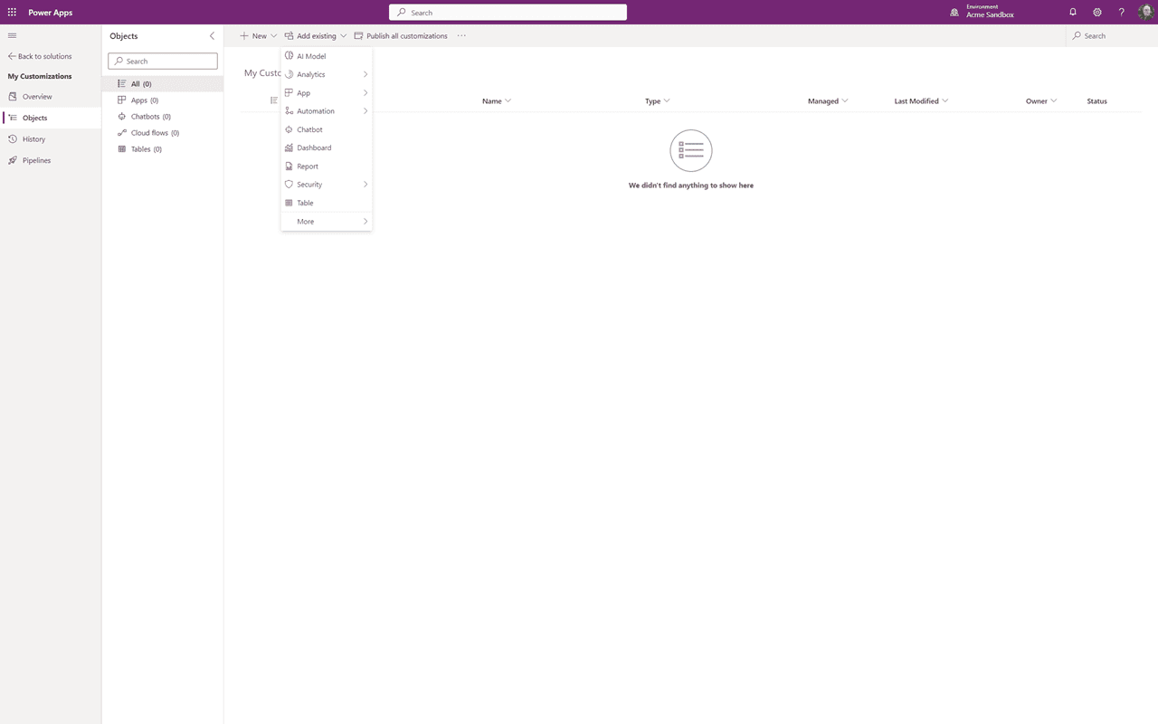 My Customizations solution — open it