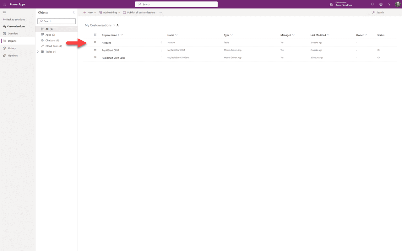 Solution — use Add Existing to find lost customizations