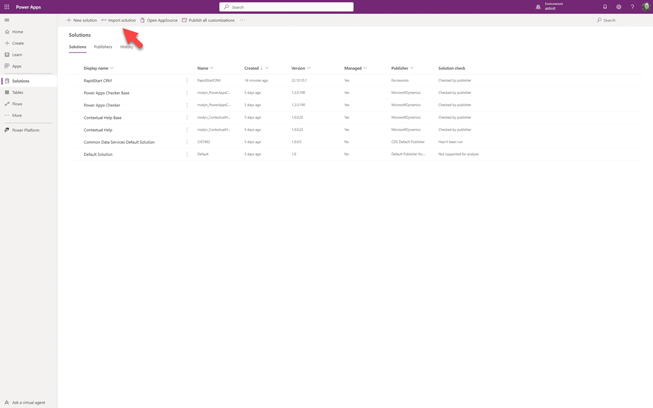 Export as Managed — download the zip file