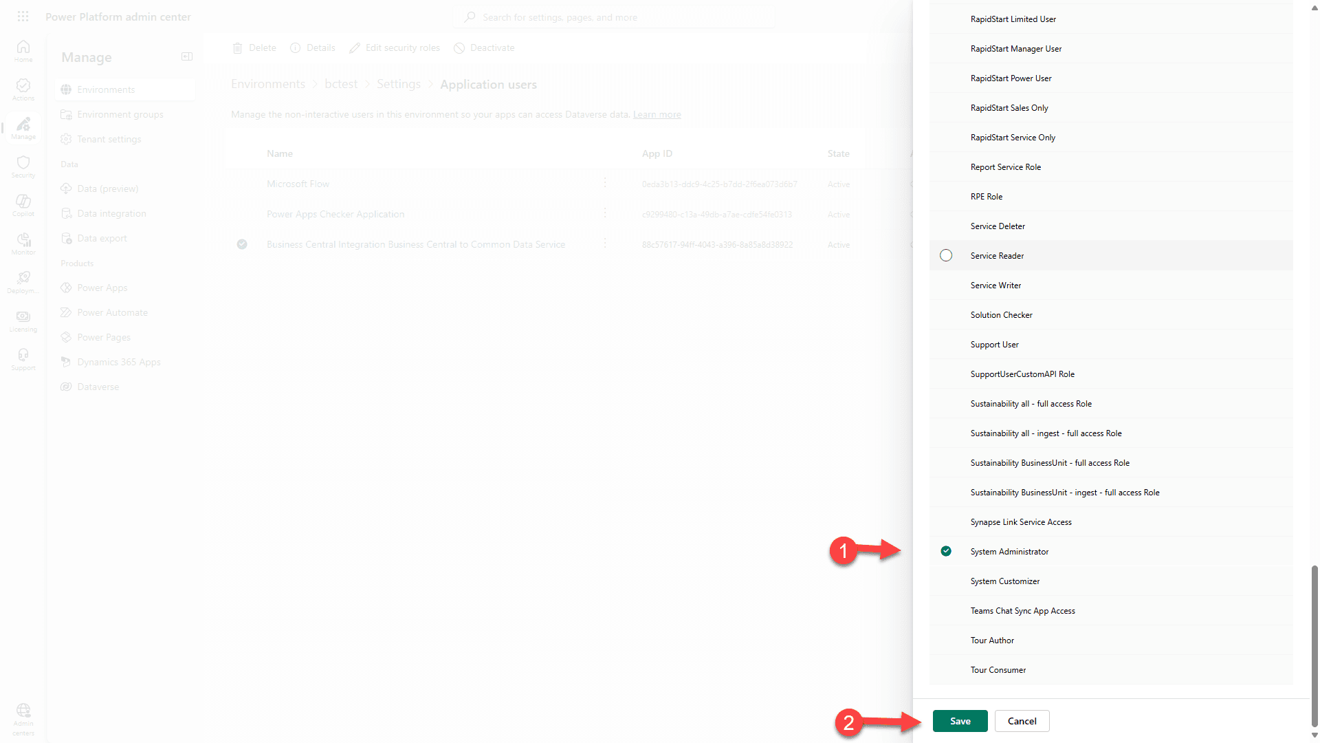 Sistem Yöneticisi rolünü seç