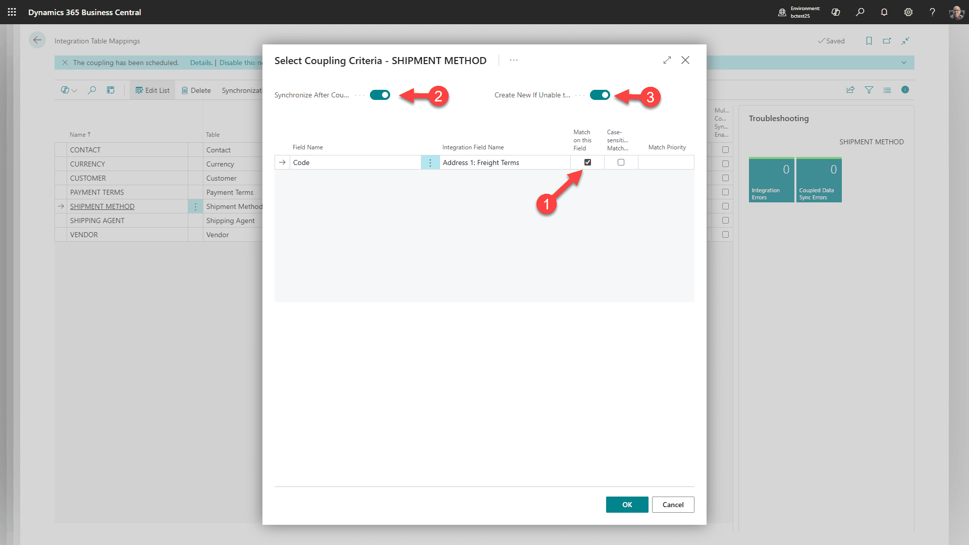 SHIPMENT METHOD - Match-Based Coupling