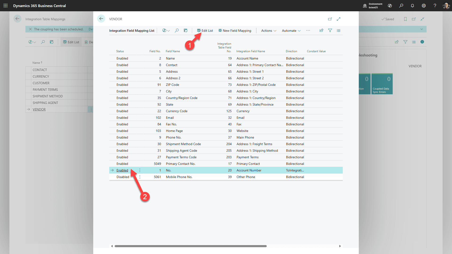 VENDOR - Mapping Fields