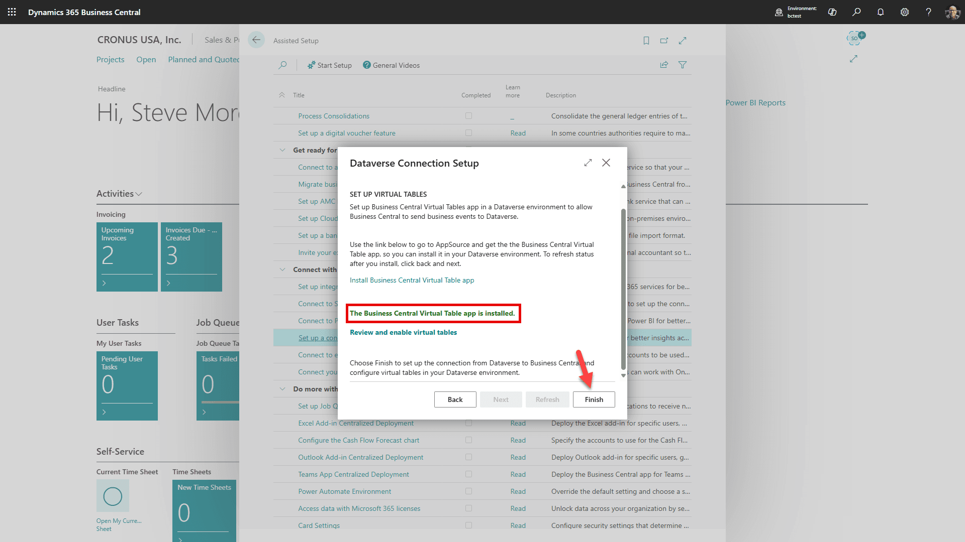 Virtual Tables app successfully installed