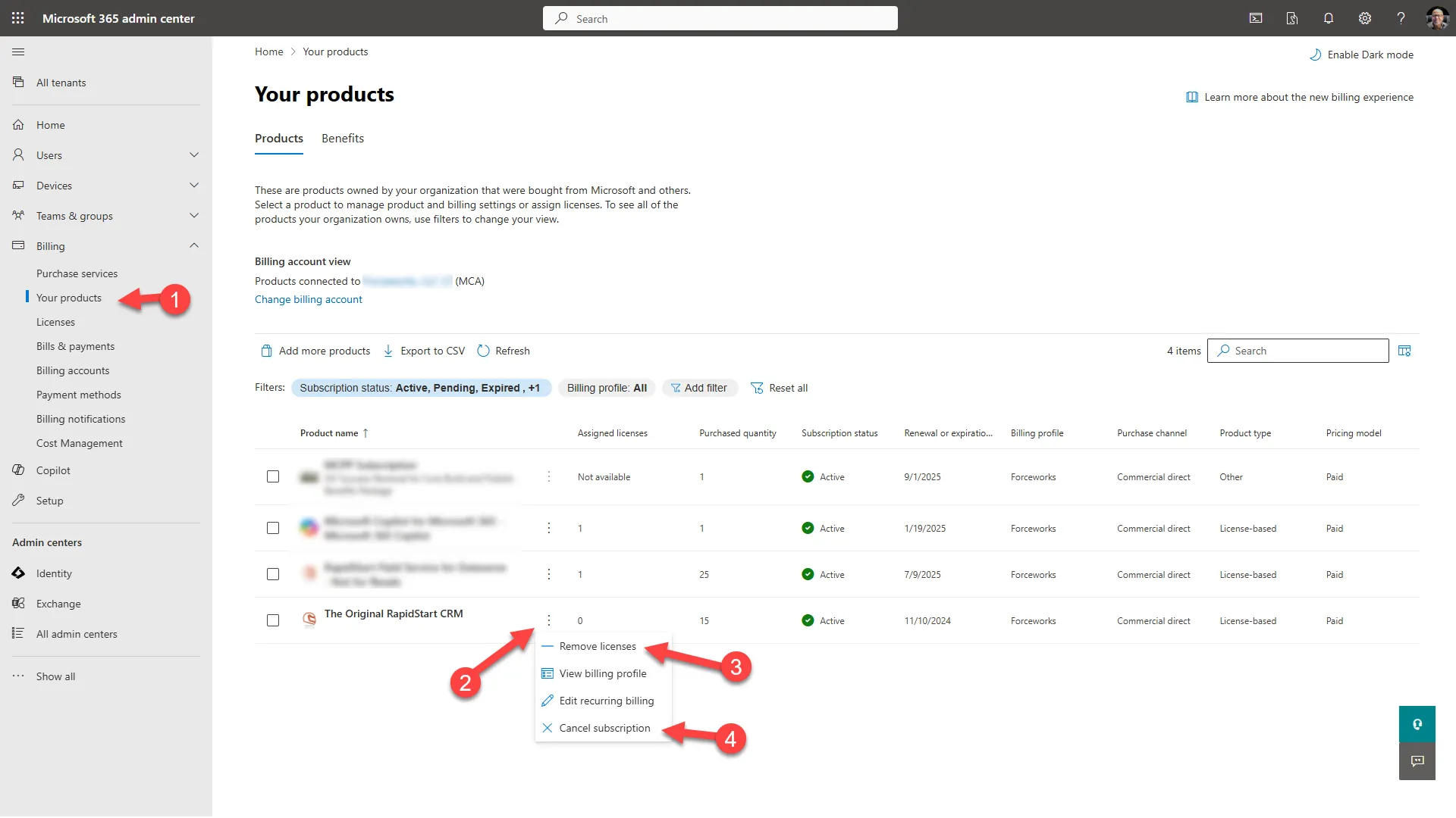 ライセンス削除ダイアログ
