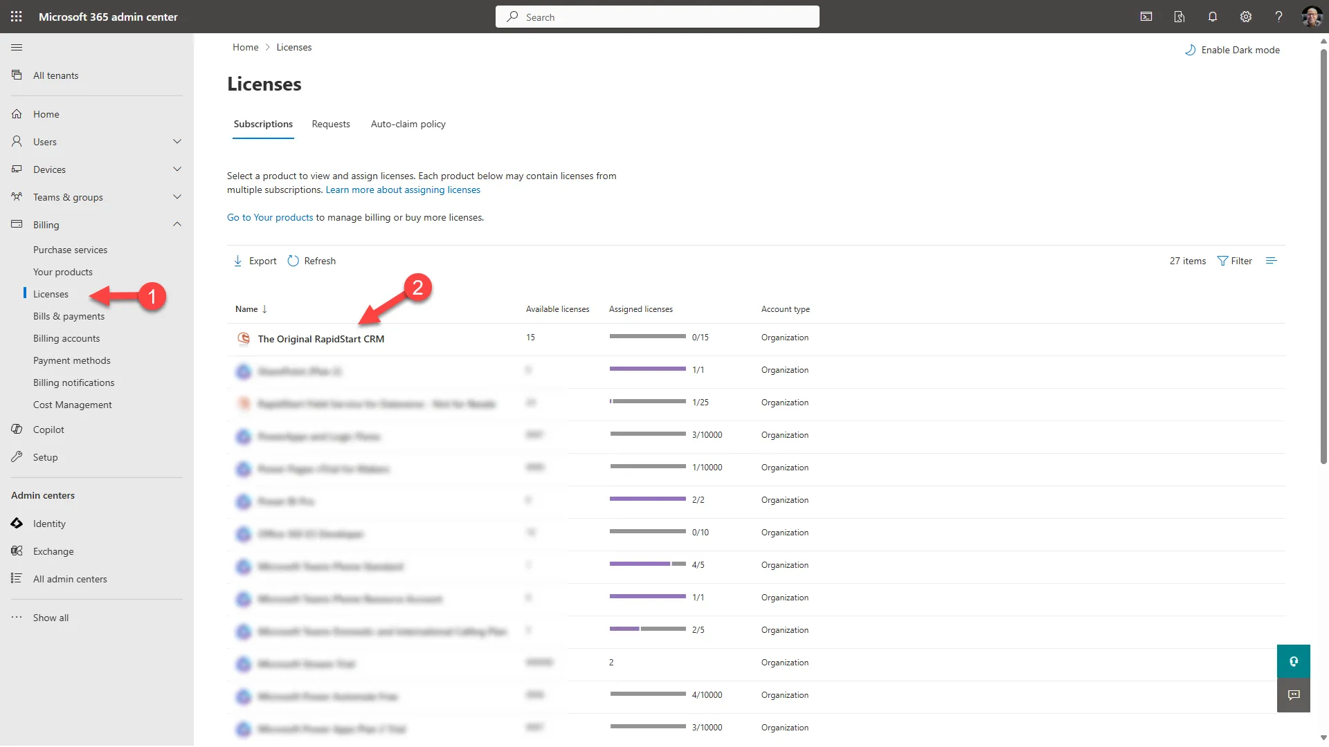 Users — Active users list
