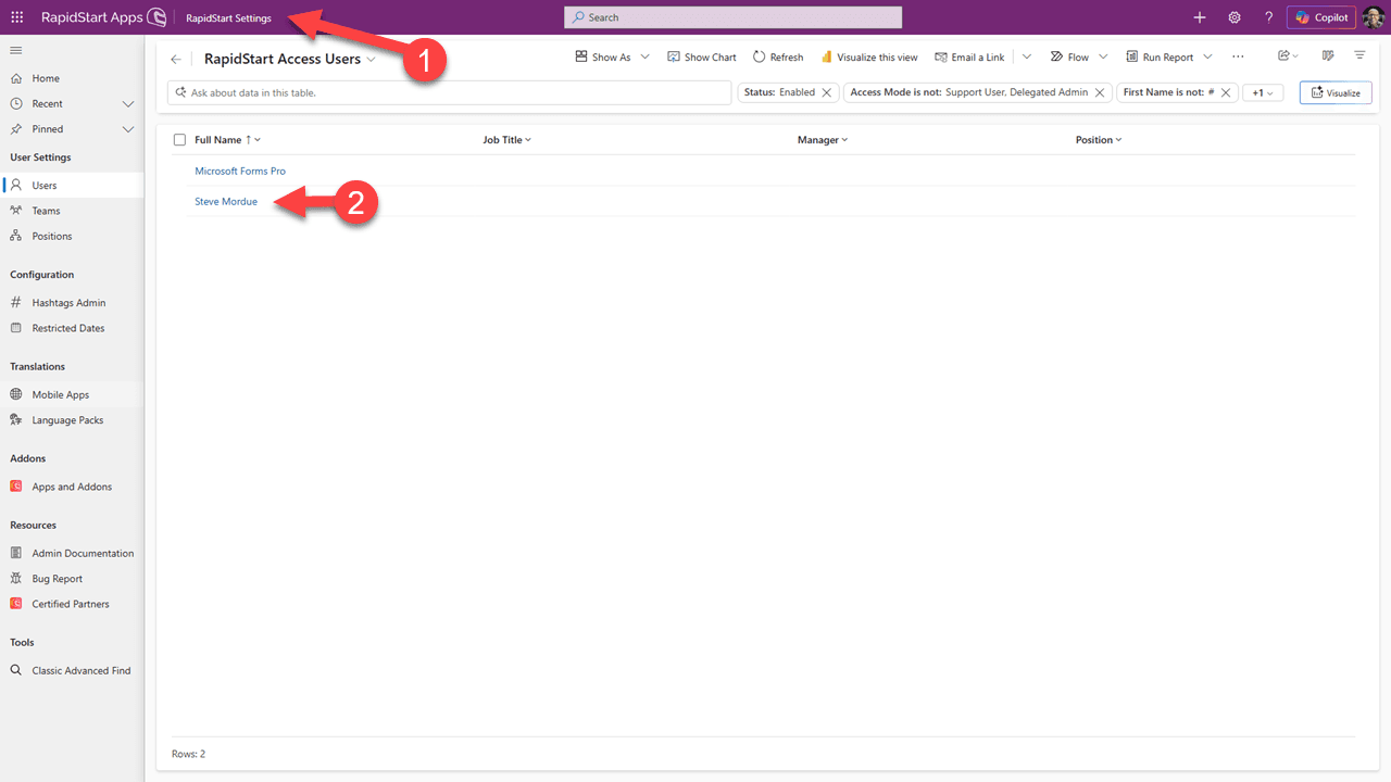 Security role selection