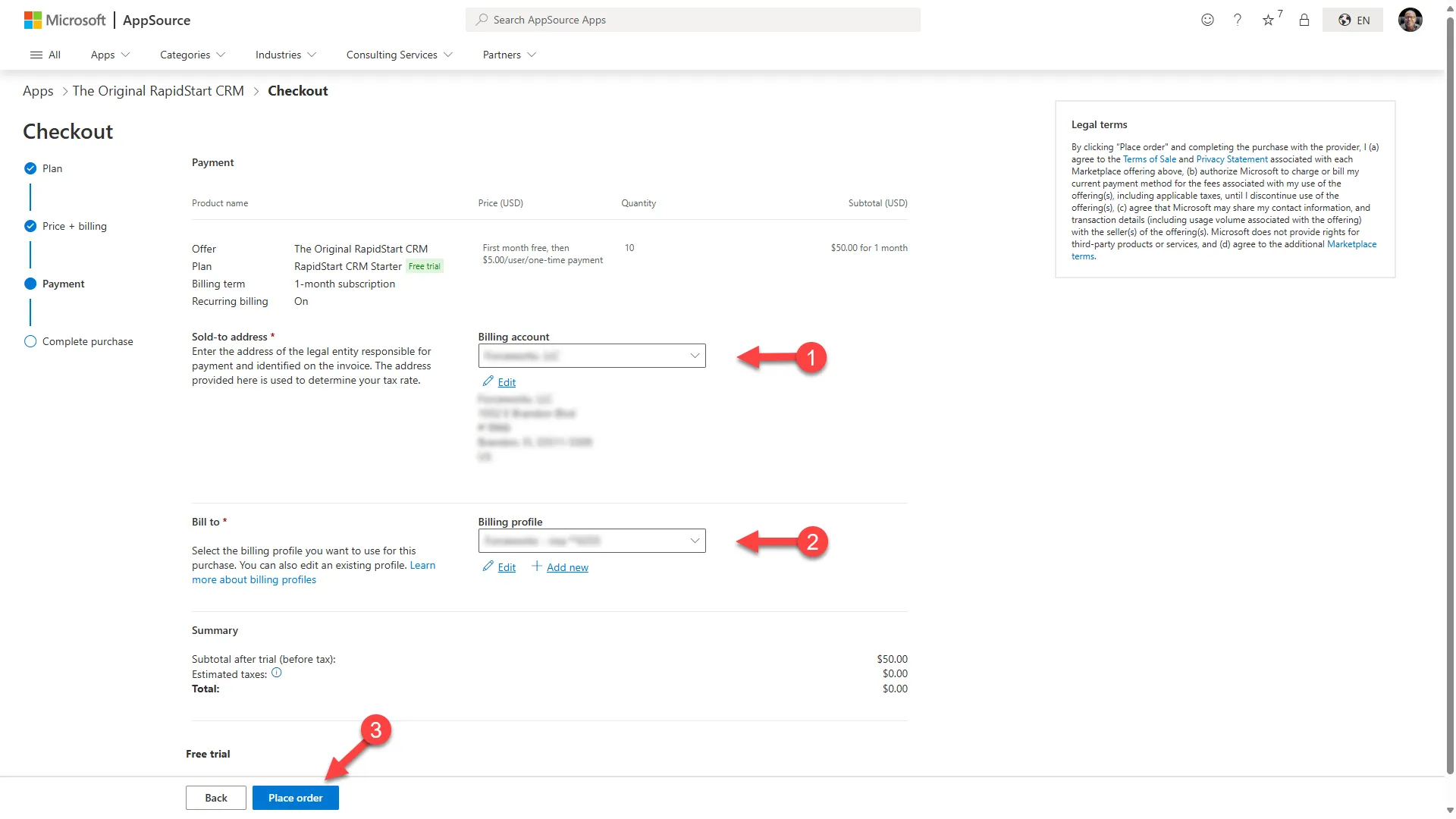 Select environment for installation