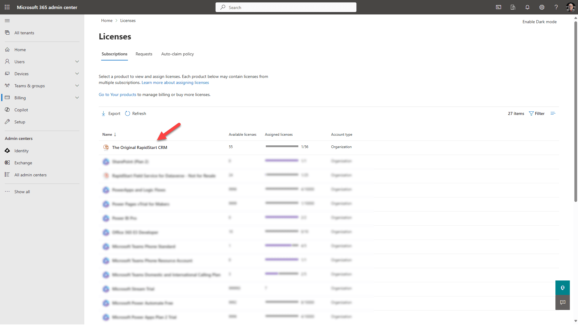 Installation status page