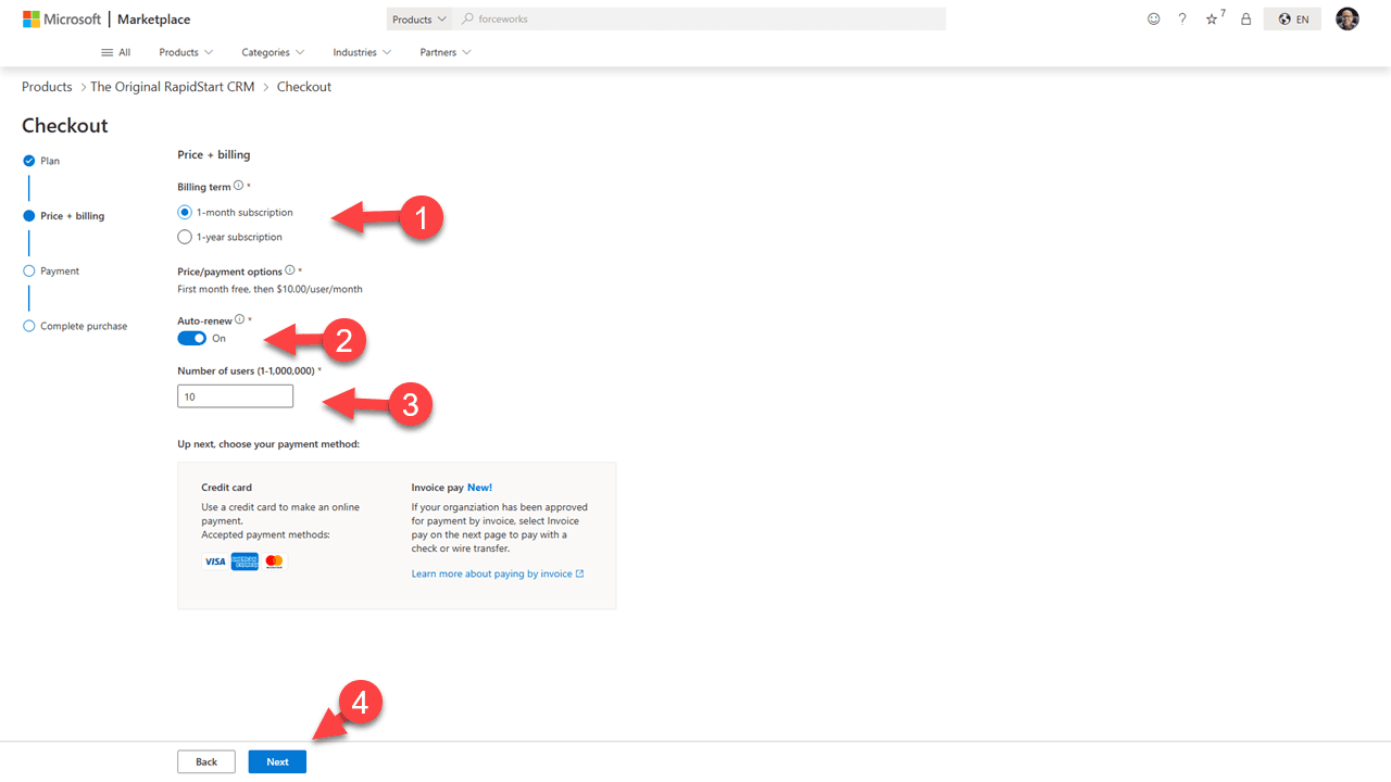 Plan details and pricing