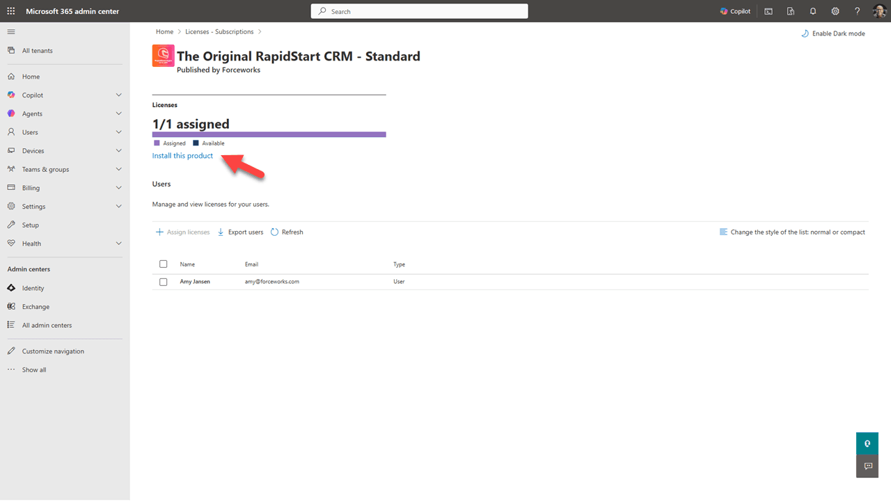 License assignment complete