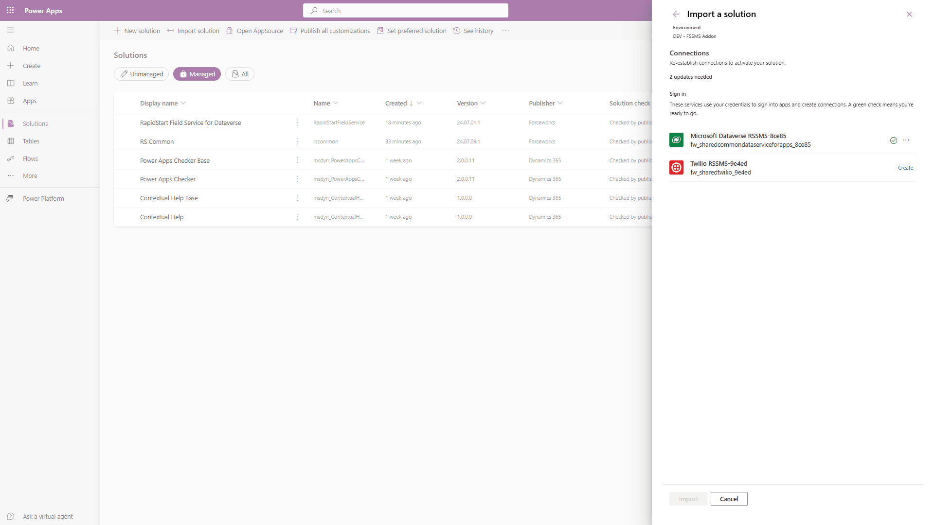 Twilio connection required screen