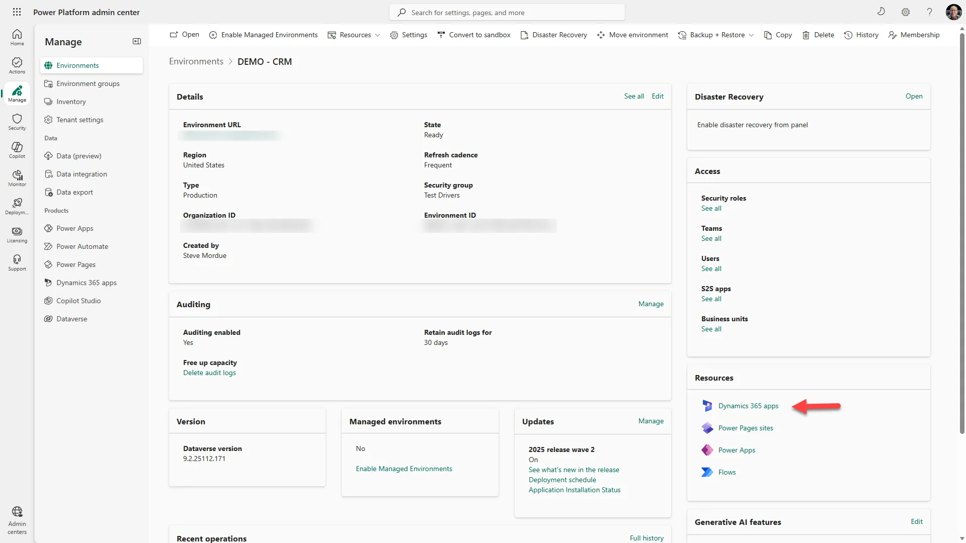 Select the app and click Update