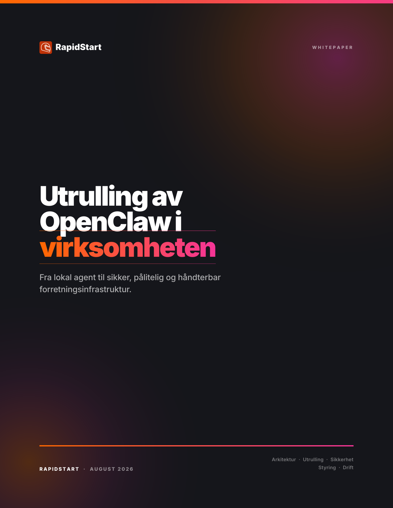 Forside til whitepaperet Implementering av OpenClaw for bedrifter